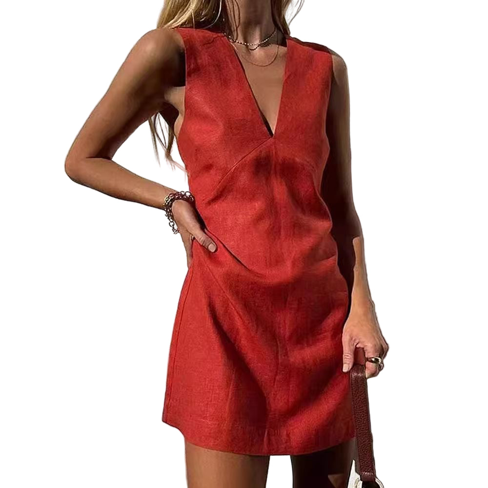 Diagonal Seam Detail Mini Dress