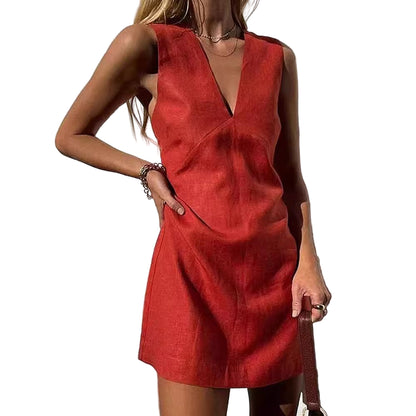 Diagonal Seam Detail Mini Dress