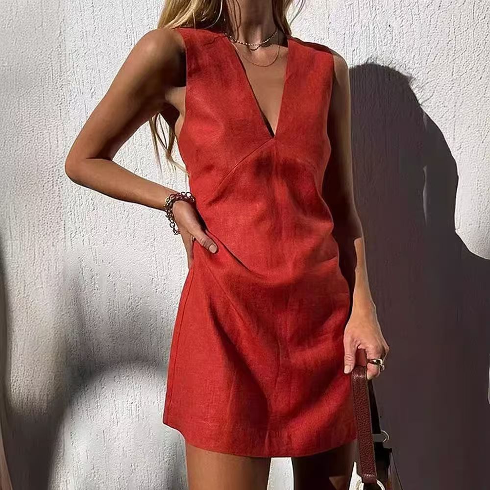 Diagonal Seam Detail Mini Dress