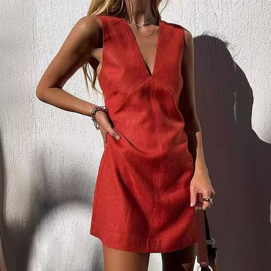 Diagonal Seam Detail Mini Dress