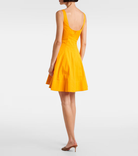 Fitted Bodice Midi Dress with Flared Skirt